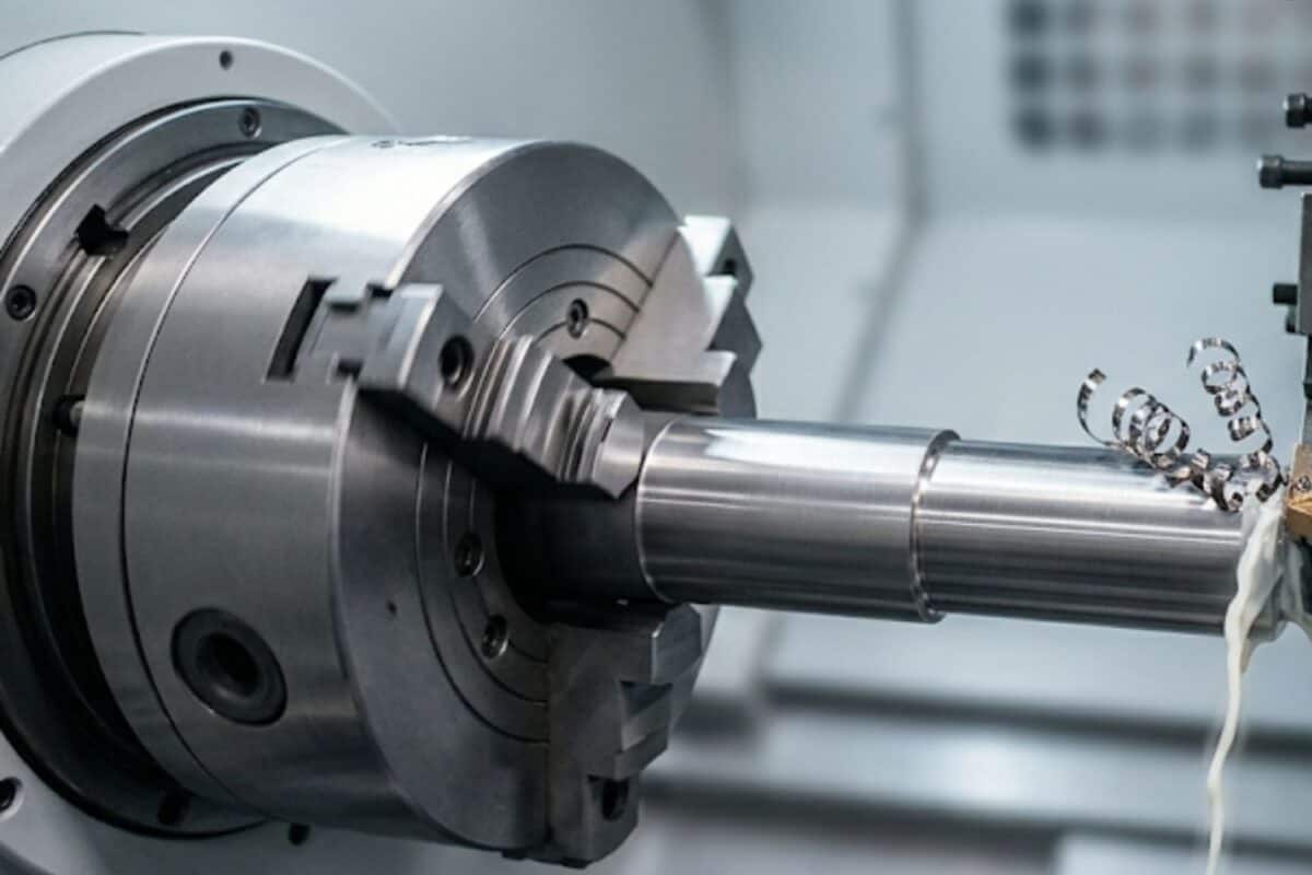 CNC Drehmaschine mit Werkstück